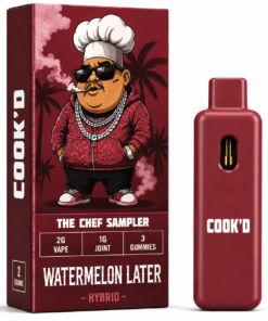 Cook'd Watermelon Later Hybrid Chef Sampler | 2G Disposable Vape, 1G Joint & 3 Gummies